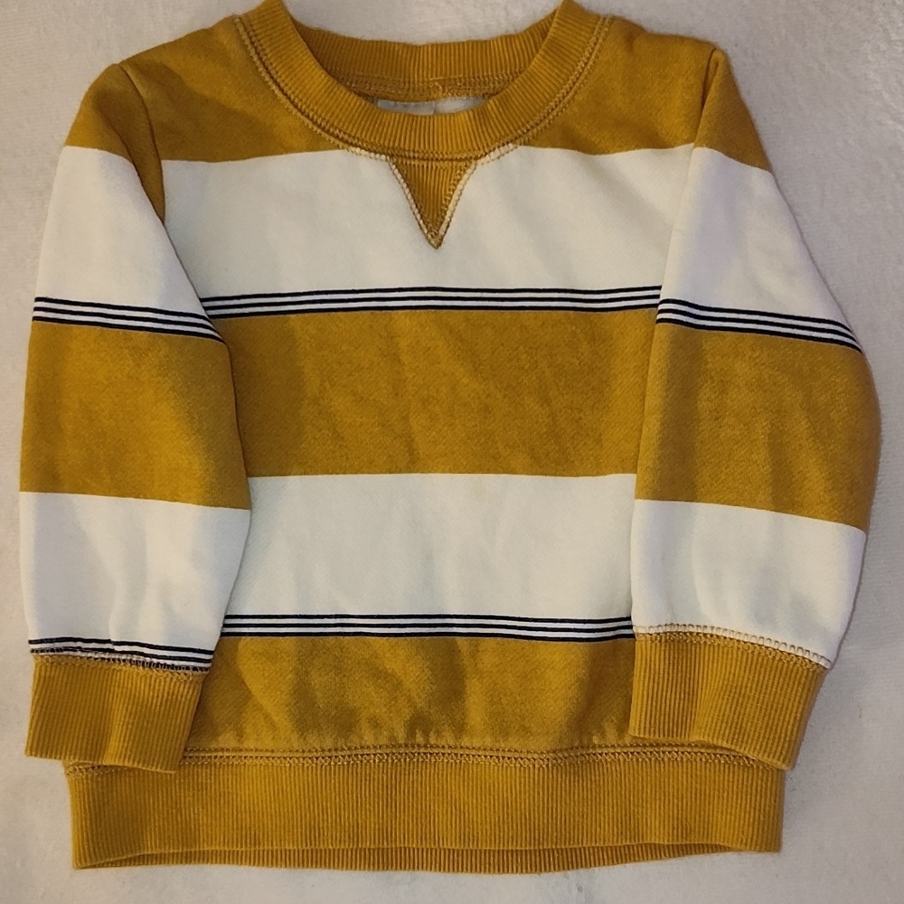 Carter's Mustard and White Striped Kids Sweatshirt